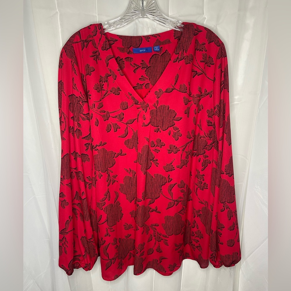 Apt 9 red blouse 1X